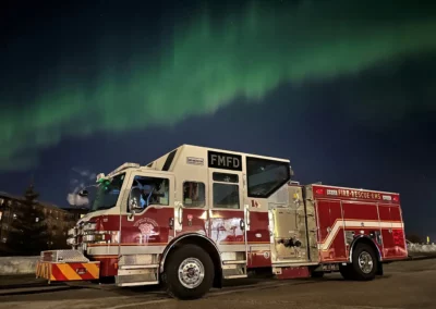 FortMcMurray RES Firetruck & Northern lights